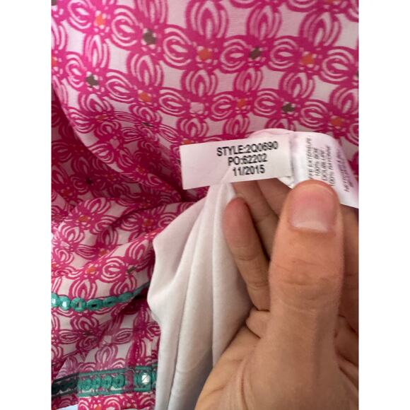 Vineyard Vines 100% Silk Cowrie Shell Tunic Mini Dress Size 12 - Picture 7 of 7